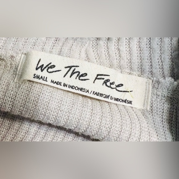 NWOT Free People Cream Ribbed Cowl Neck Oversized Open Back Sweater: Size S - Picture 5 of 6